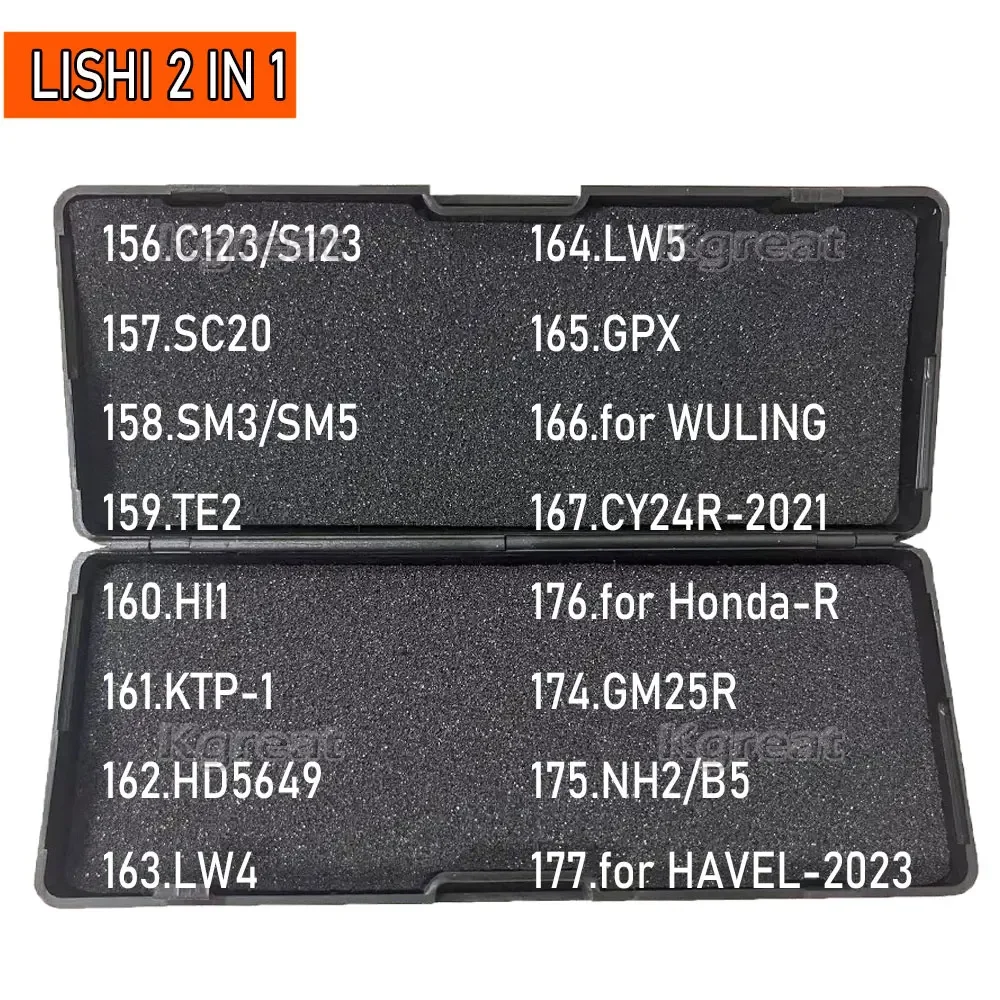 Lishi Tool 2 In 1 C123/S123 Sc20 Sm3/Sm5 Te2 Hi1 Ktp-1 Hd5649 Lw4 Lw5 Gpx Per Wuling Honda-R Havel-2023 Cy24R-2021 Gm25R Nh2/B5