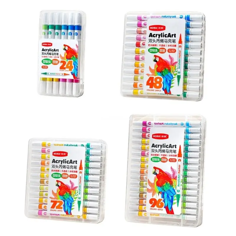 

Acrylic Paint Pens Paint Marker Pen Double Tip for DIY Crafts Art Project Dropship