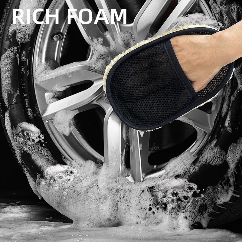 Wool Gloves Skincare Tools Car Cleaning Gloves Made of Ultrafine Fibers for Car Cleaning