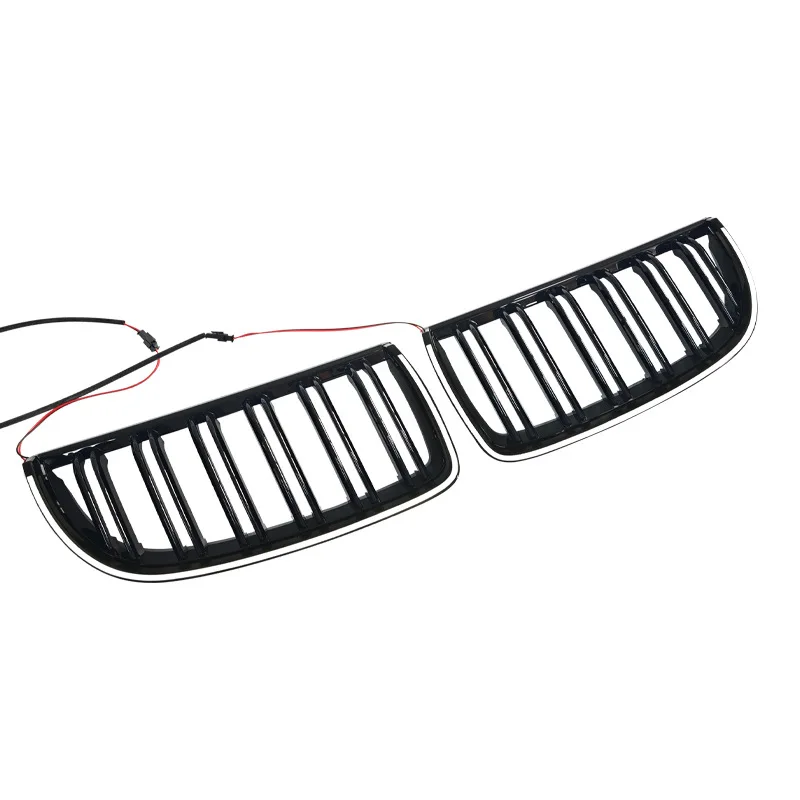 Illuminated LED Glossy Black Front Grille (Dual-Line Style for E90 3-Series 4-D