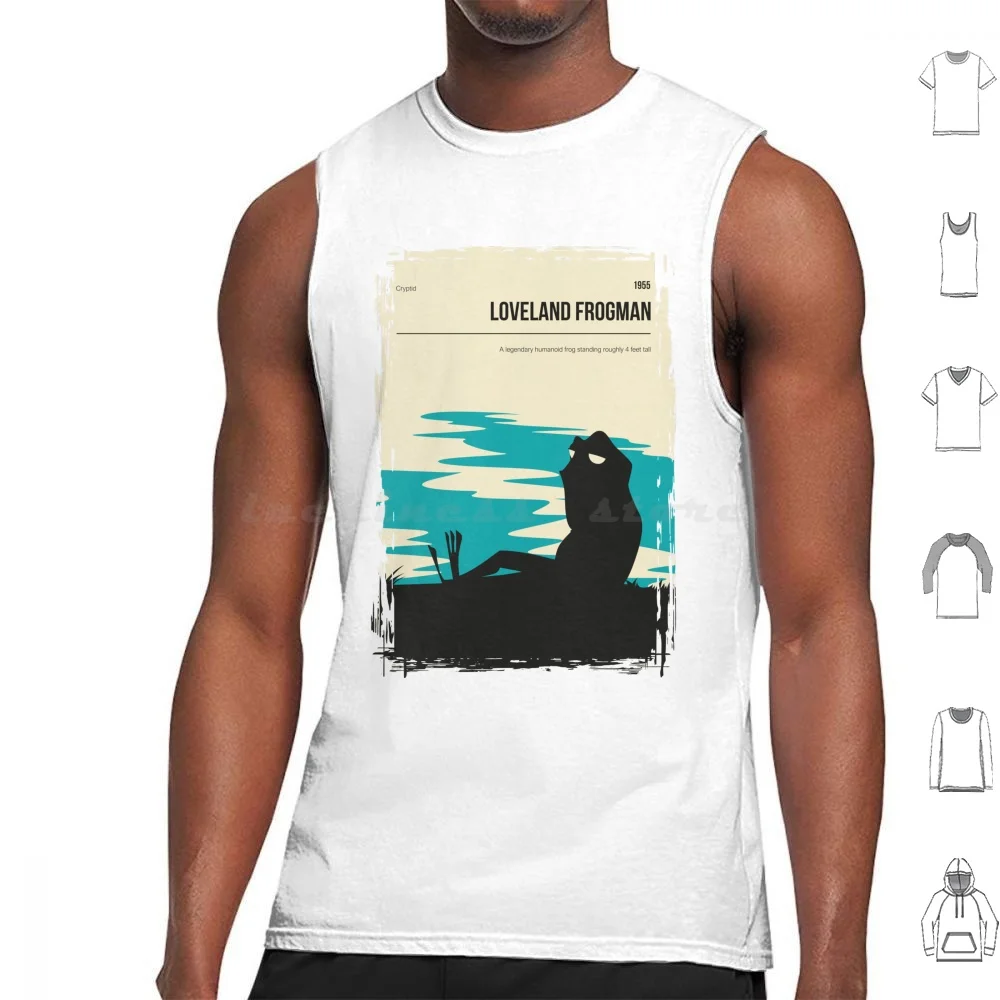 Loveland Frogman Vintage Minimal Travel Poster Canotte Gilet Senza Maniche Loveland Frogman Frogman Frog Mothman Ohio Loveland