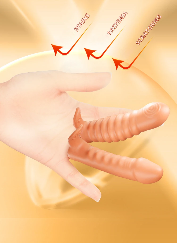Finger Sleeves Clit Massager G Spot Vagina Stimulator Female Orgasm Masturbator Condom Adult Sex Toys For Women Lesbian Couples