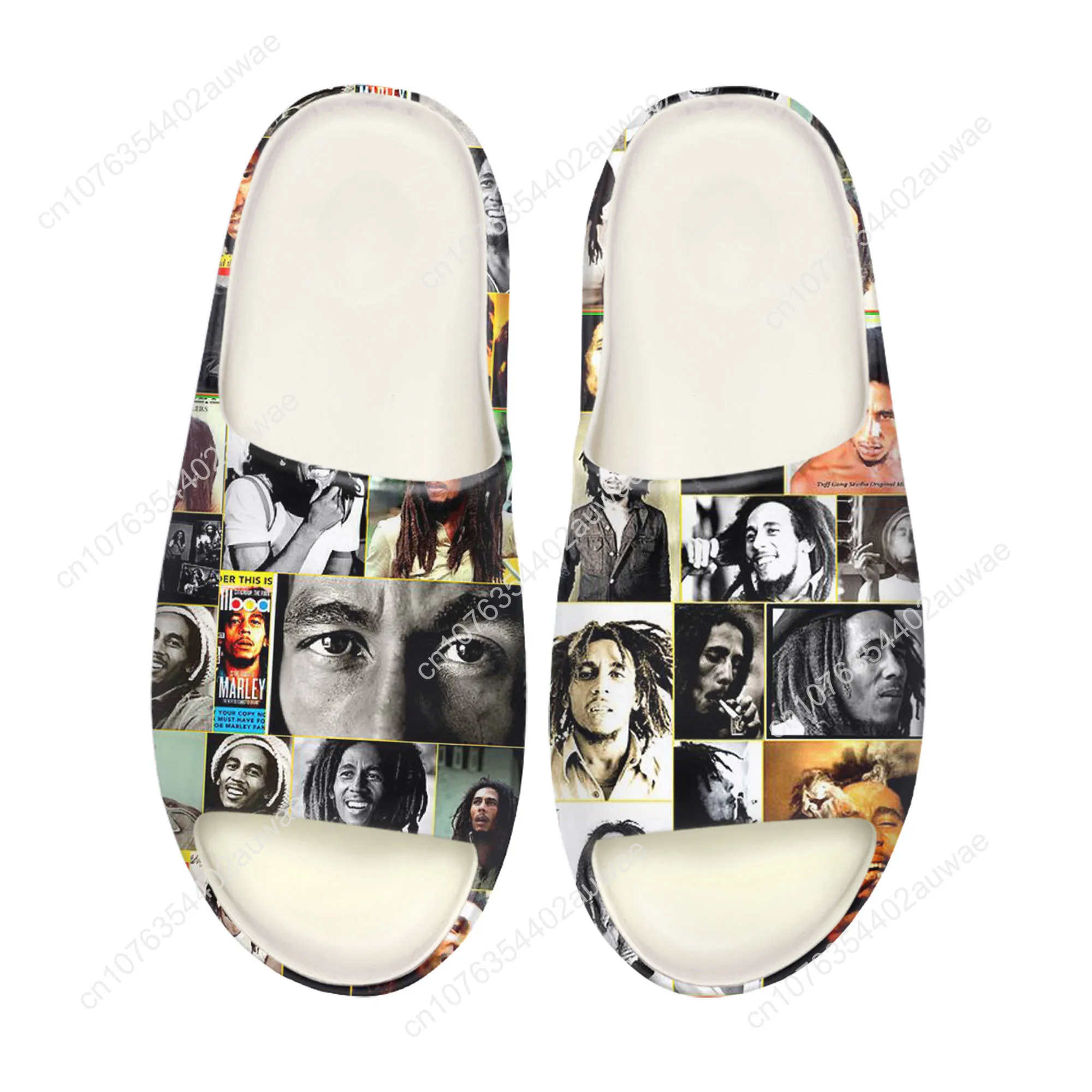 Bob Marley Rasta Soft Sole Sllipers Home Clogs Step on Water Shoes Mens Womens Teenager Customize Bathroom Beach on Shit Sandals