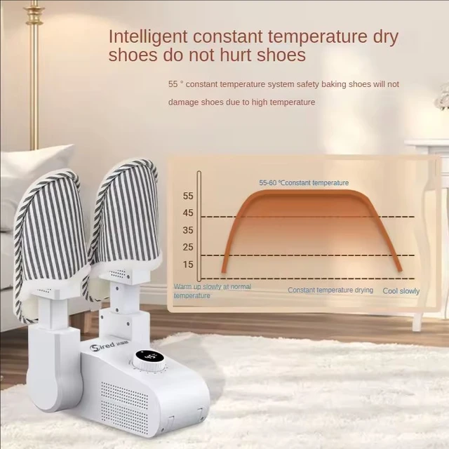 Shoe Dryer Heater Rose Salt Purple Light Antibacterial Deodorant Sterilizer Household Smart Timer 360° Boots Gloves Socks 2
