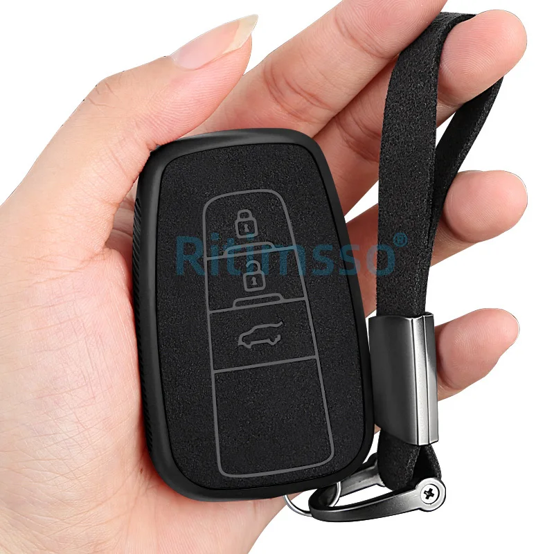 

New Plastic+Leather Car Key Case Cover Shell For Toyota CHR C-HR Prado Prius Camry Corolla RAV4 2017 2018 2019 Accessories