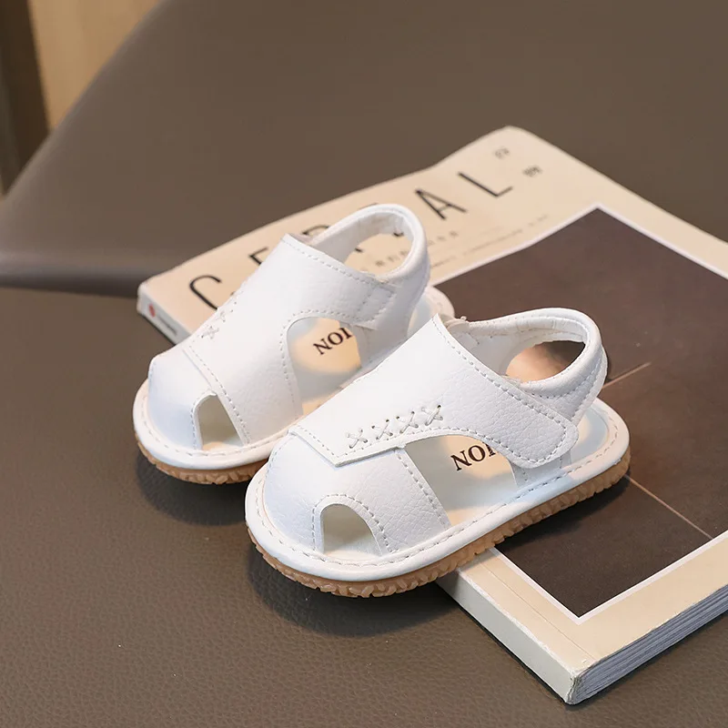 Summer Children Shoes Boys Soft Sole Beach Shoes Male Baby Cover-toe Anti-kick Children's Sandals Summer Girls Sandals Size15-19 4