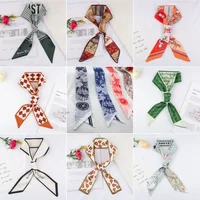 Summer New Luxurious Check Female Decoration Twill Long Ribbon Binding Bag Silk Ribbon Hair Belt Hot Selling Small Scarf 2