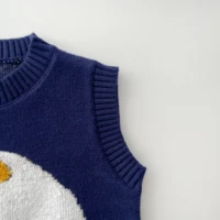 Autumn Newborn Baby Boy Girl Duckling Knitted Round Neck Vest For Children Loose Casual Outing Baby Clothes 6