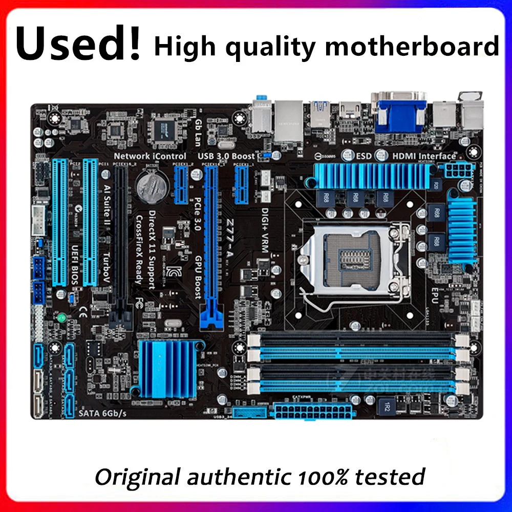 Z77A Per Scheda Madre Z77-A Lga 1155 Ddr3 Per Scheda Madre Desktop Intel Z77 P8Z77 Sata Ii Pci-E X16 Usata