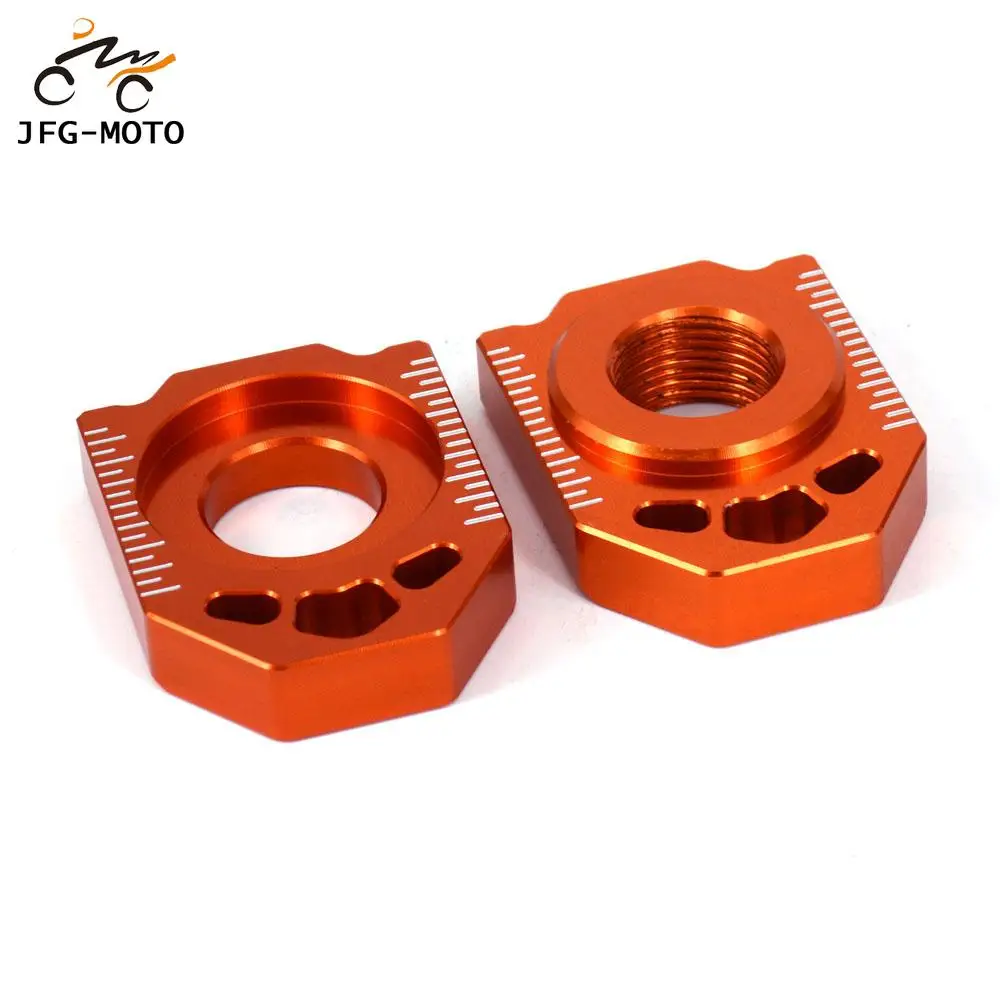 For KTM 85 125 150 200 250 300 350 450 525 530 SX SXF XC XCF EXC EXCF XCW XCFW Motorcycle CNC Rear Chain Adjuster Axle Blocks motorcycle chain adjuster