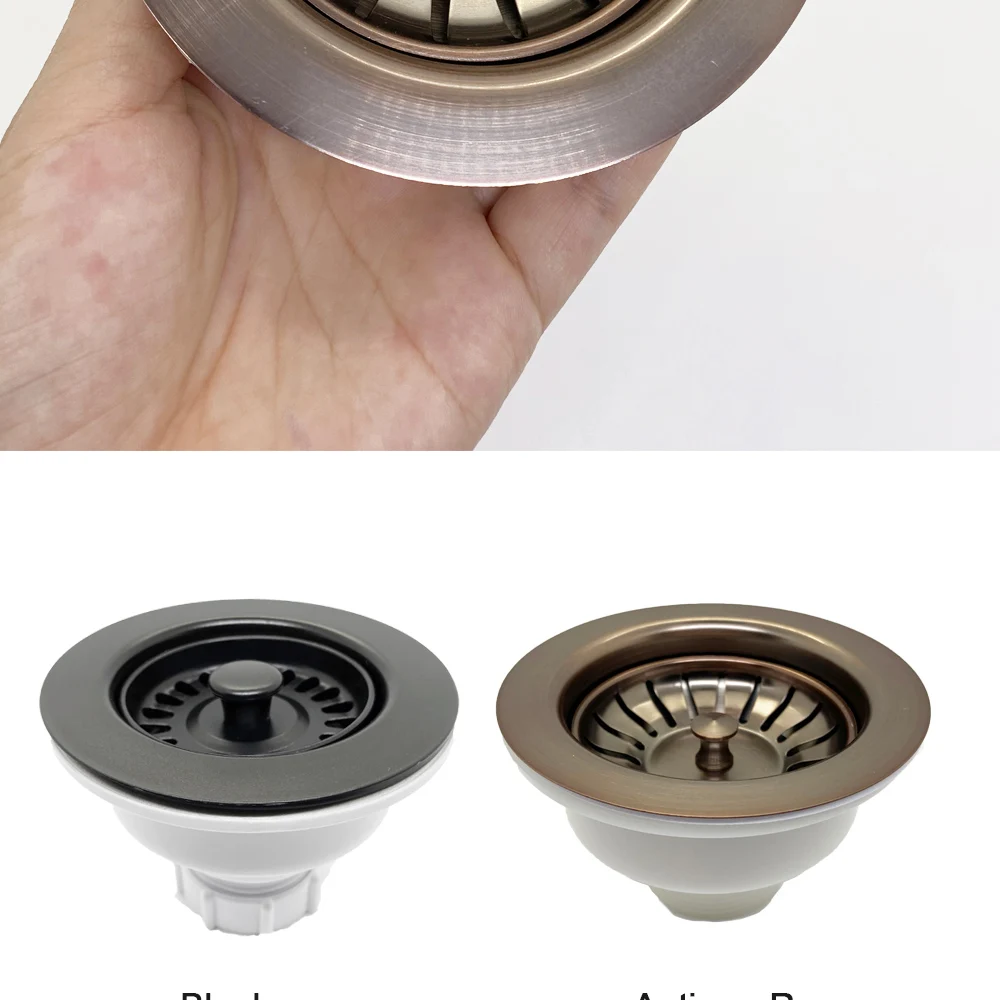 Description Picture 6 of item4 Colors Kitchen Sink Strainer Drain Basket Filter SUS 304 Durable Kitchen Waste Bowl Kit 114mm Basin Accessory Replacement