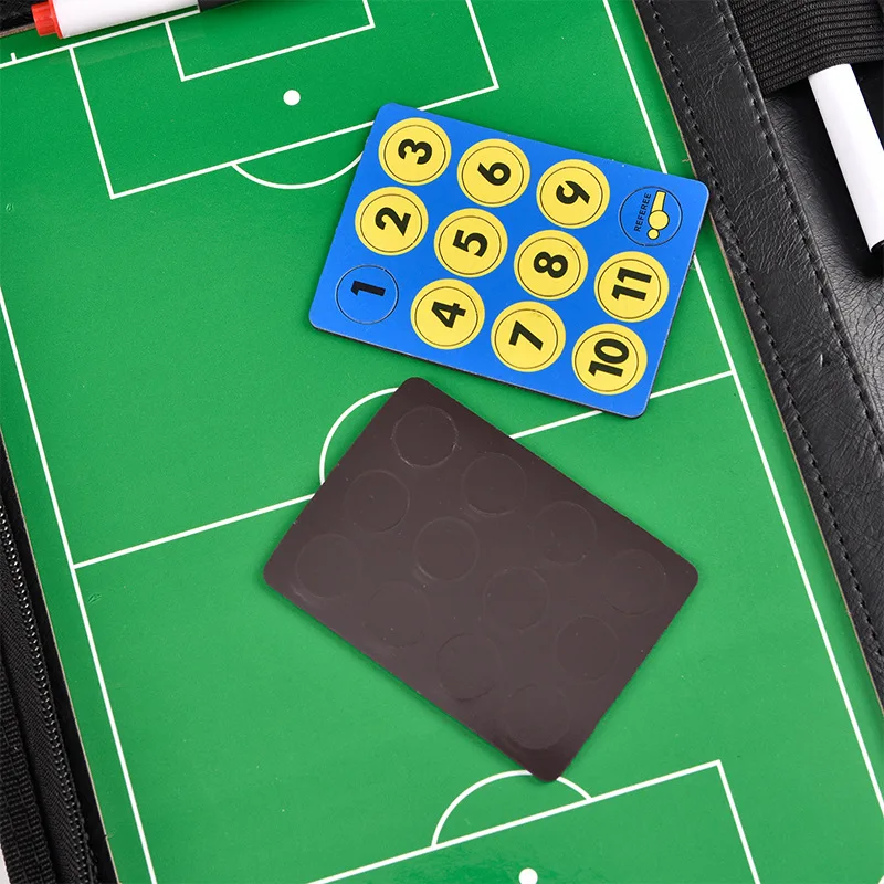 Magnetic Football Tactic Board With Marker Pen Portable Zipper Soccer Coaching Clipboard For Match Training Soccer Accessories soccer tactical board