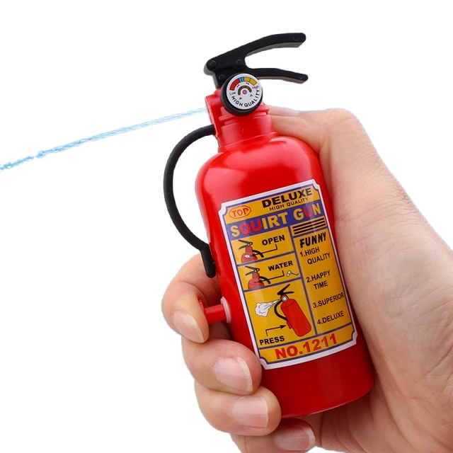 2pcs Funny Mini Fire Extinguisher Toy Water Guns Spray Water Outdoor Pool Beach Summer Toys Fireman Squirters for Kids Party 1