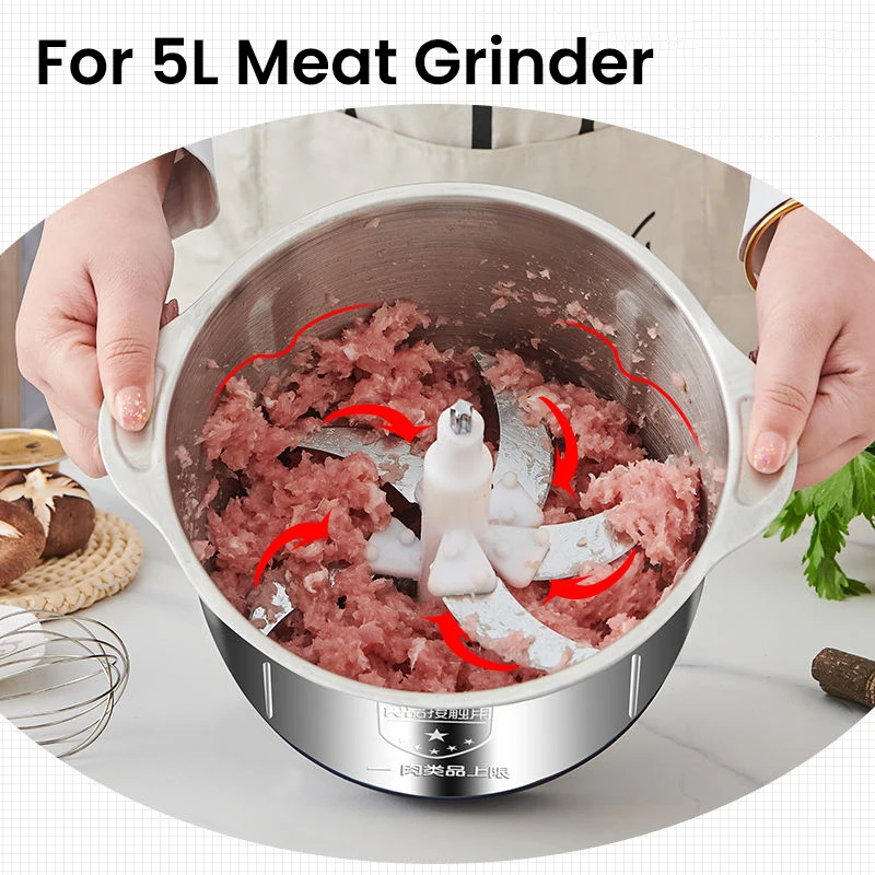 Meat Grinder Blade 6D for 5L Electric Meat Grinder Accessories Food Crusher Processor Slicer Replacement Spare Parts Home Applia 3