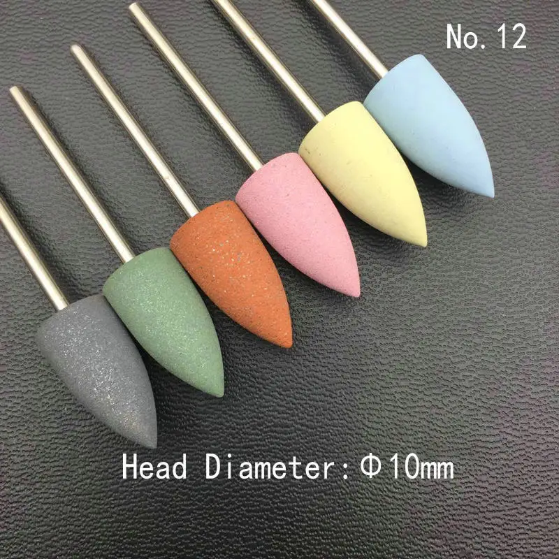 6-Piece Rubber Silicone Nail Drill Bit Set for Manicure and Polishing