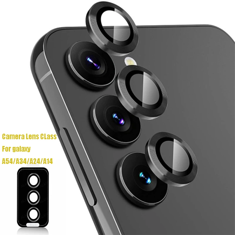 Camera Lens Protector Glass for Samsung A54 A24 A14 A34 5G Full Cover Lens Metal Protector Ring for Galaxy A55 A35 A15 A05 A05S