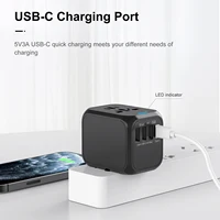 Universal Travel Adapter 3 USB 1 Type-C Port Fast Charging International Plug Adapter For EU UK US Australia Power Charger - Image 2