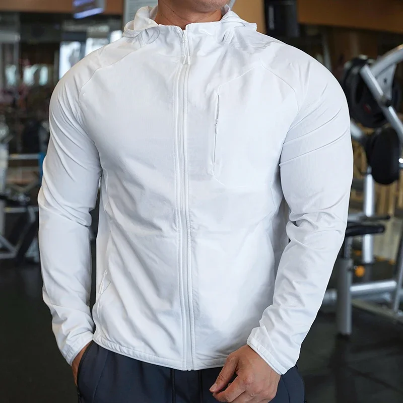 Premium Nylon Sport Coat Men's Fitness Hoodie - Outdoor Workout Jacket