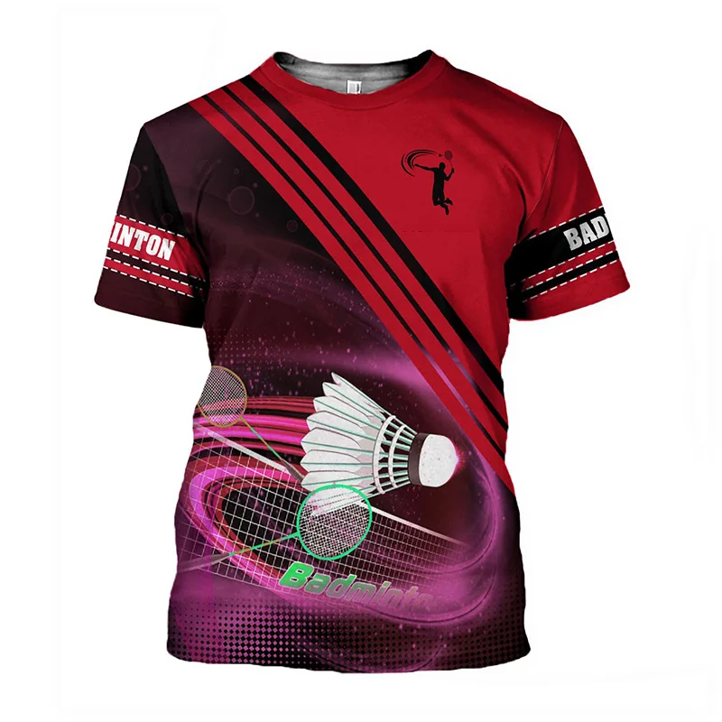

3D Indoor And Outdoor Sports Badminton Printing T Shirt Fashion Sports T-shirts For Men Kid Fashion Streetwear Gym Tee Shirt Top