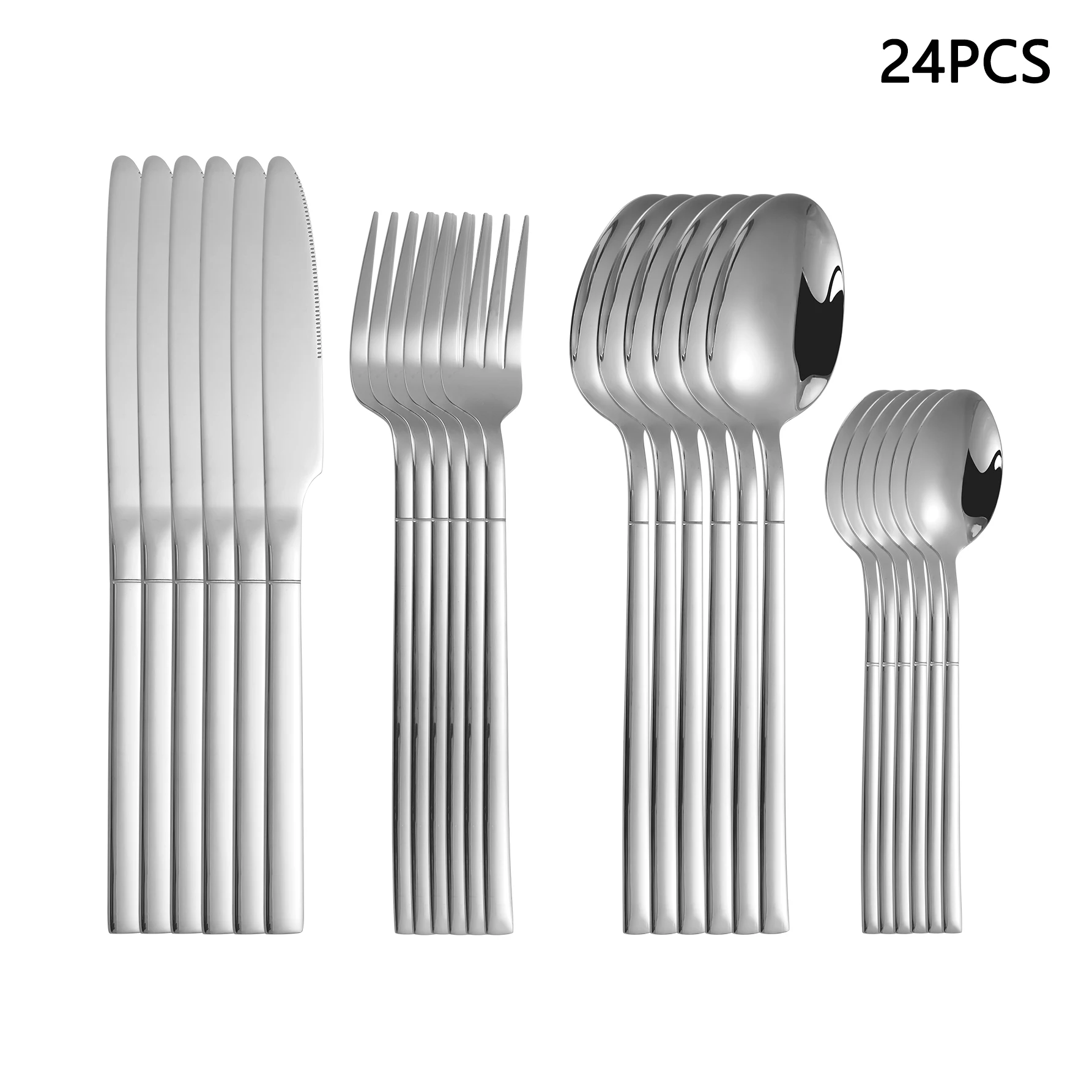 20/40pcs Stainless Steel Cutlery Set Knife Fork Spoon Western Hotel Tableware - Golden-40pcs main image 0