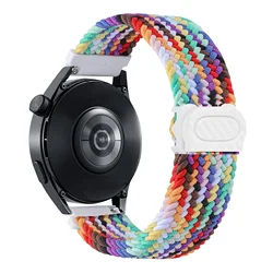 Nylon Braided Solo Loop Strap - Versatile and Stylish Bracelet - 22mm watch strap (Official Rainbow)