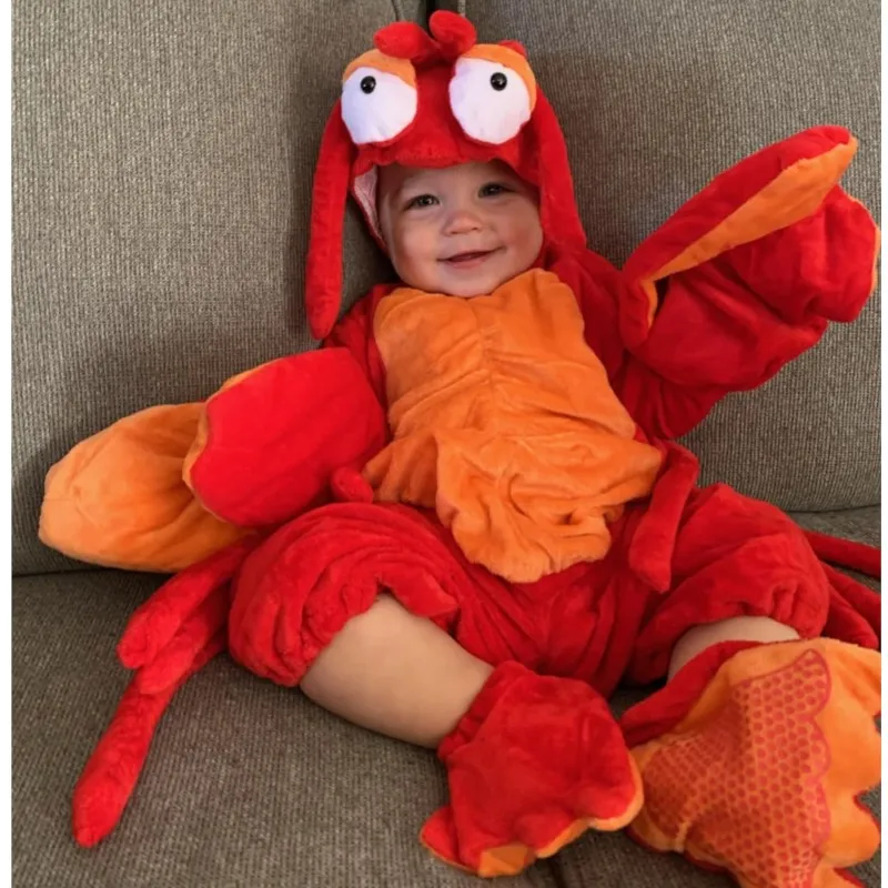 Baby Lobster Costume Infant Sea Animal Clothing Set Onesie Cute Crawfish Outfit Party Photo Prop