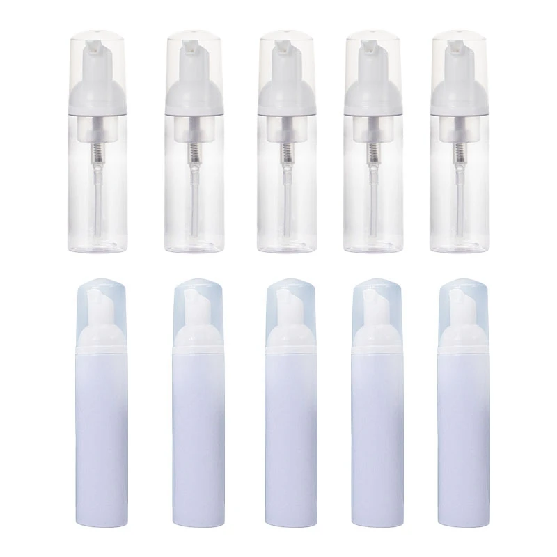 

10 Piece Foam Dispenser Empty Fill Bottle White & Transparent For Travel Cleaning Cosmetic Packaging 60Ml