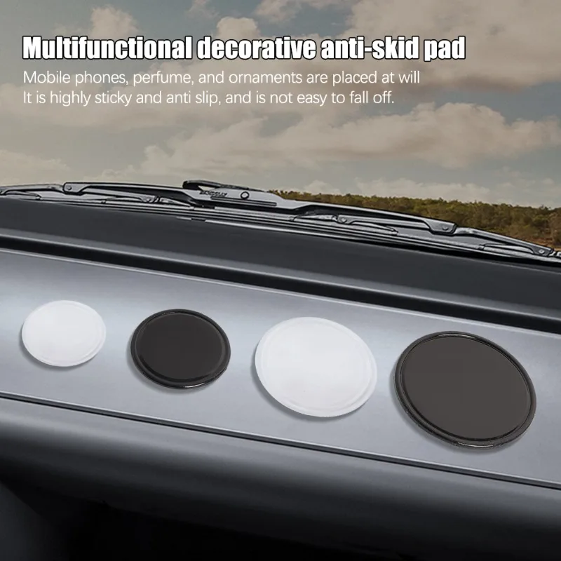 Car Anti Slip Pad 7/6/5/4cm Circular Magic PU Pad Universal Center Console Dashboard Phone Ornament Strongly Stick Anti-slip Mat car dashboard mat non slip dash mat car non slip mat non slip mat silicone anti slip pad