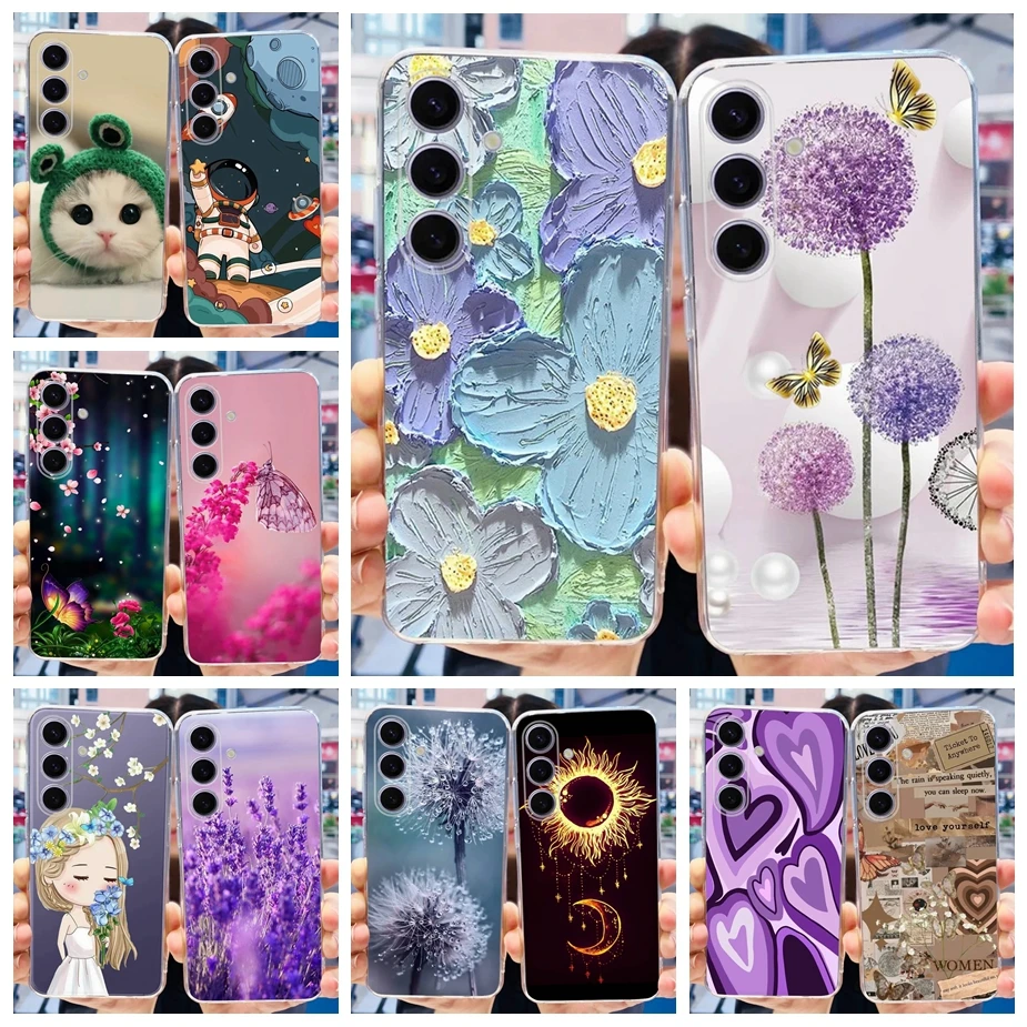 Per Samsung Galaxy S24 Plus Custodia Custodia Verniciata Di Lusso Custodia In Silicone Trasparente Per Samsung S24 Ultra S24 + S 24 Plus Soft Fundas