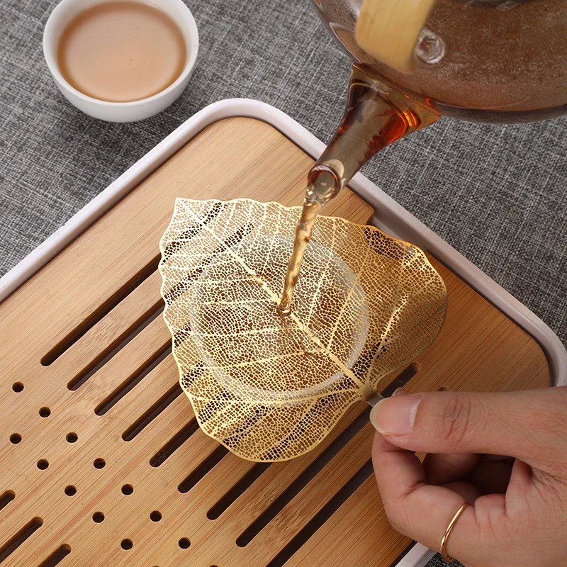 New Rose Gold Black Colorful Bodhi Leaf Tea Filter Hollow Leaves Shape Tea Strainer Kung Fu Infuser Drinkware Teaware Gadget