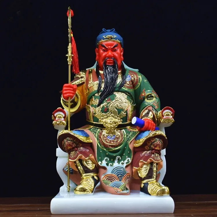 

Southeast Asia Home store COMPANY High-grade wealth God RED FACE GUAN GONG GUAN ER YE Good luck ZHEN ZHAI jade gilding statue