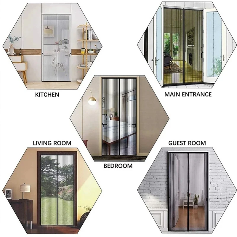 Anti-Mosquito Net Summer Automatic Closing Magnetic Mosquito Net Invisible Door Mesh Anti Bug Fly Partition Curtain Magic Mesh
