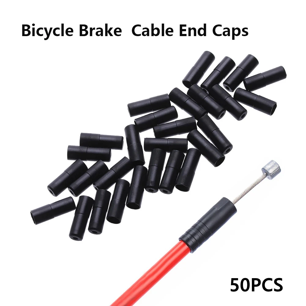 Mountain Road Bike Bicycle Brake Gears Outer Cable End Caps 50pcs Tips Crimps Shift Derailleur Cable Wire Tip Cap Housing bike cable end caps