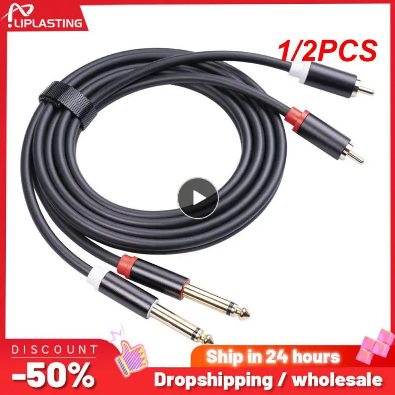 

1/2PCS Dual RCA to Dual Mono 6.35mm Male Jack Digital Audio Cable 2RCA to 2 6.5 DVD Mixer Wire for Amplifier Speakers TV AV