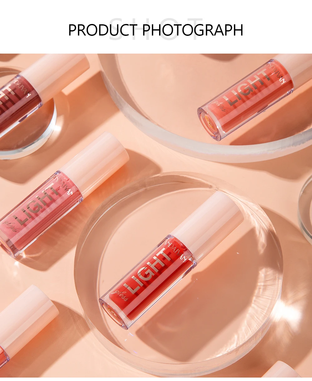 Lip Gloss Set - 6 PCS Long-Lasting Liquid Lip Stains with Mirror