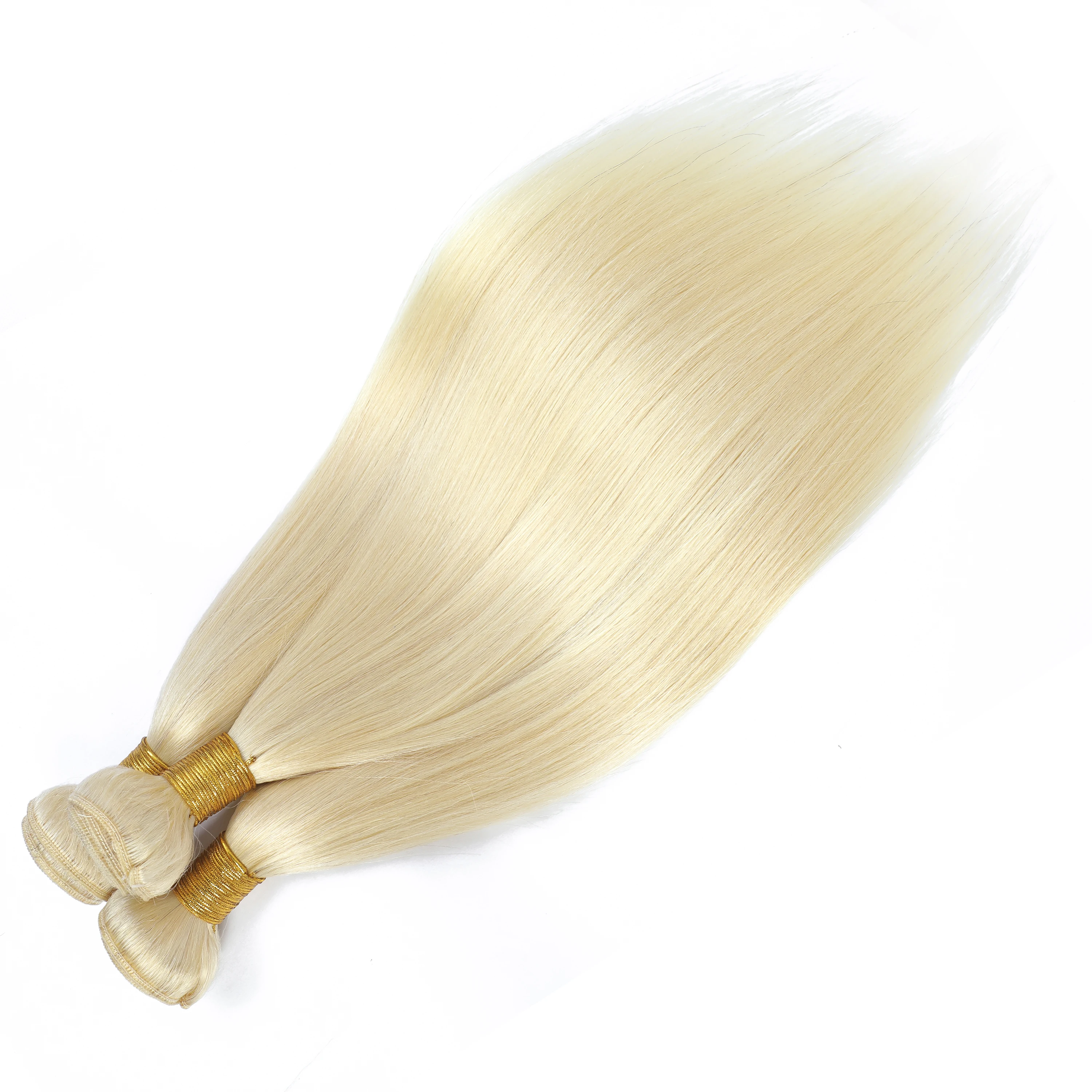 Extensioni di Capelli Umani Vergini Brasiliani Lisci Biondi 12A 613, 20 22 24 Pollici, Non Trattati, 3 Fasci - immagine 4