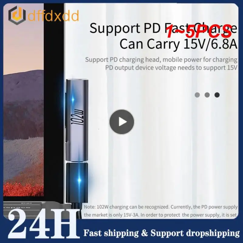 1 ~ 5 Pezzi Per Microsoft Surface X 8 7 6 5 4 3 Go Book To Usb Type C Pd Adapter Tablet Convertitore Di Spina Di Ricarica Rapida Laptop