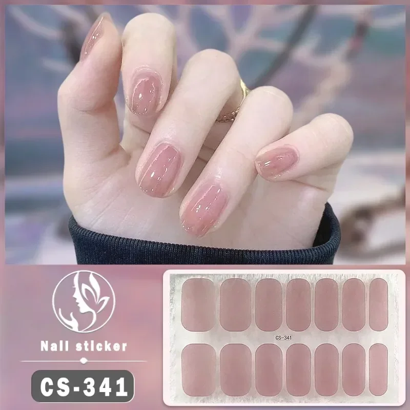 Nail Stickers Bake Free Gel Waterproof Durable 3D Solid Color Jump Color Gradient