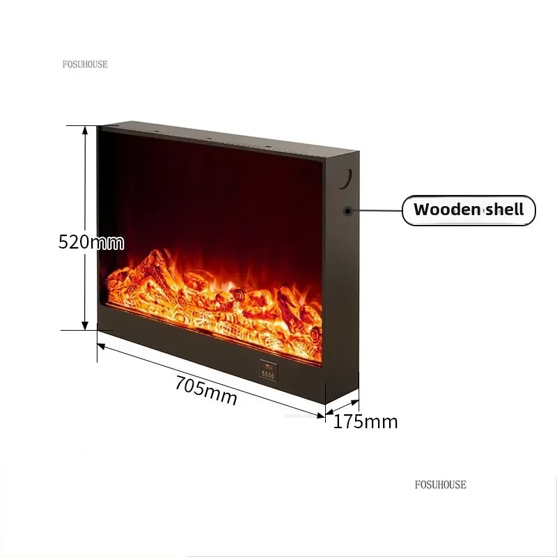 Nordic Fireplace Core with Fire Imitation Living Room Decoration Fireplaces Light Luxury Embedded Decorative Electric Fireplace