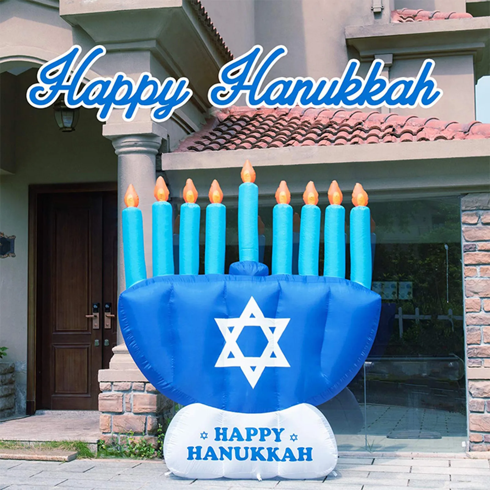 Hanukkah Party Candle Blow Outdoors Menorah Led Hanukkah Candles Decorative Stakes & Wind