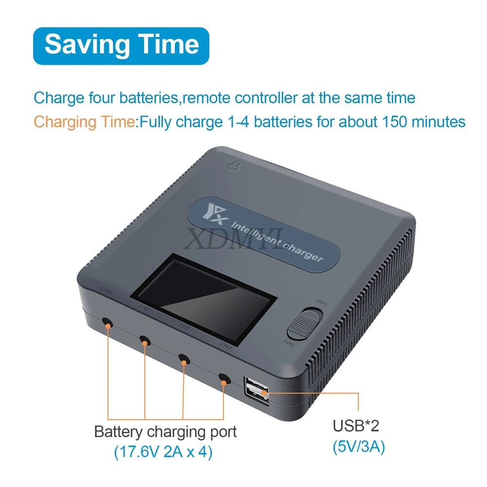 Description Picture 3 of item6 IN 1 Digital Display Battery Charger for DJI Mavic 3 Drone Battery Charging Hub Fast Smart Battery Charger Drone Accessories