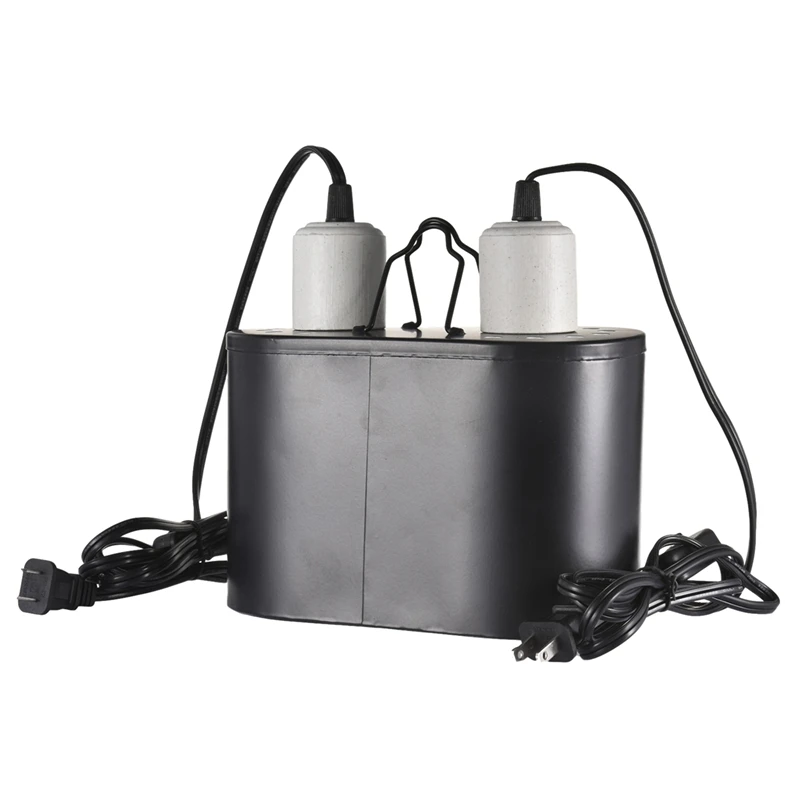 

1 PCS Dual Reptile Light Fixture Dual Heating Lamp UVB Light Fixture For Reptile Dome Heat Lighting Lamp Combo Kit US Plug