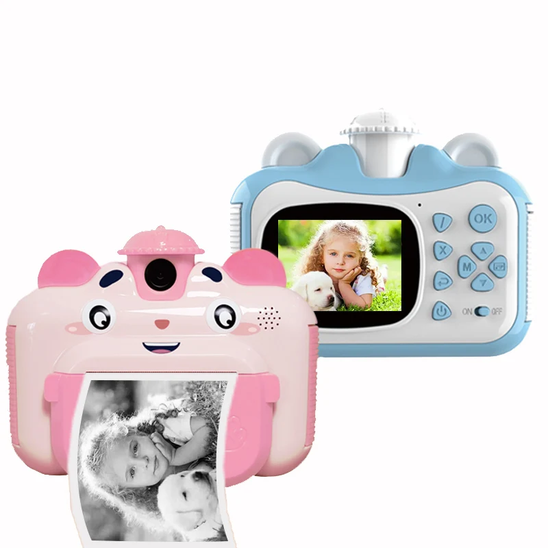 Children Instant Print Camera For Baby Kids 1080p HD Small Mini Camera With Thermal Photo Paper Toys Digital Camera Gifts toys B