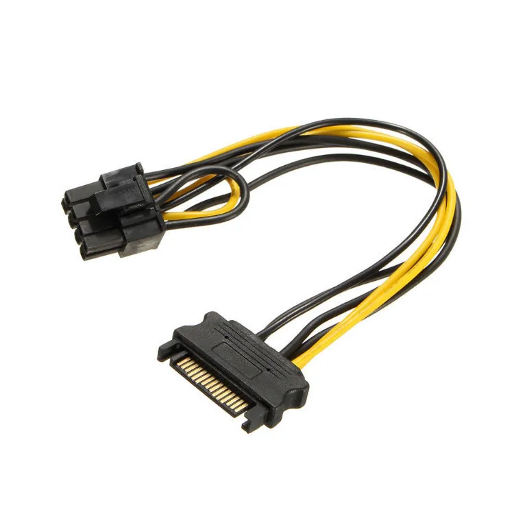 15 Pin SATA Male To 8pin(6+2) PCI-E Male Video Card Power Supply Adapter Data Cables SATA To PCI Express Power Adapter Cable