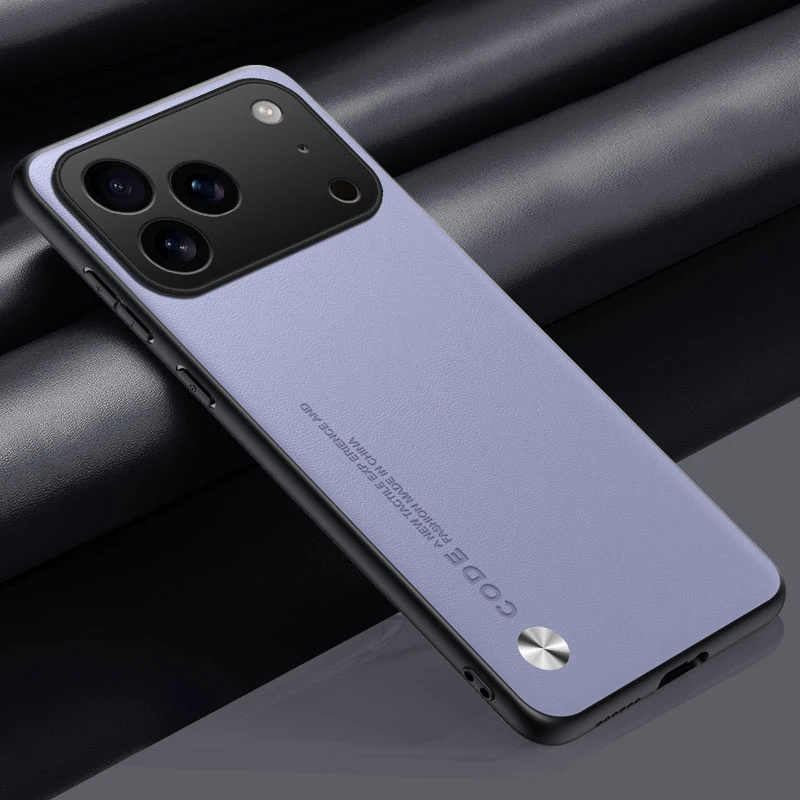 Luxury PU Leather Soft Back Phone Case - Plain Skin Design