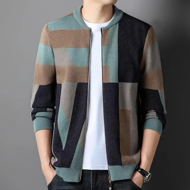 Autumn/Winter New Men's Casual Knitted Cardigan Sweater High Quality Non Ironing Youth Fashion Versatile Sweater Cardigan