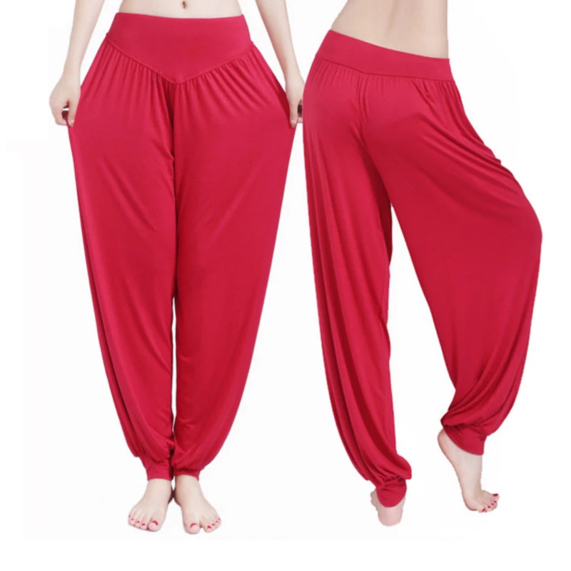 Women Yoga Pants Plus Size Colorful Bloomers Dance TaiChi Full Length Modal Clothes