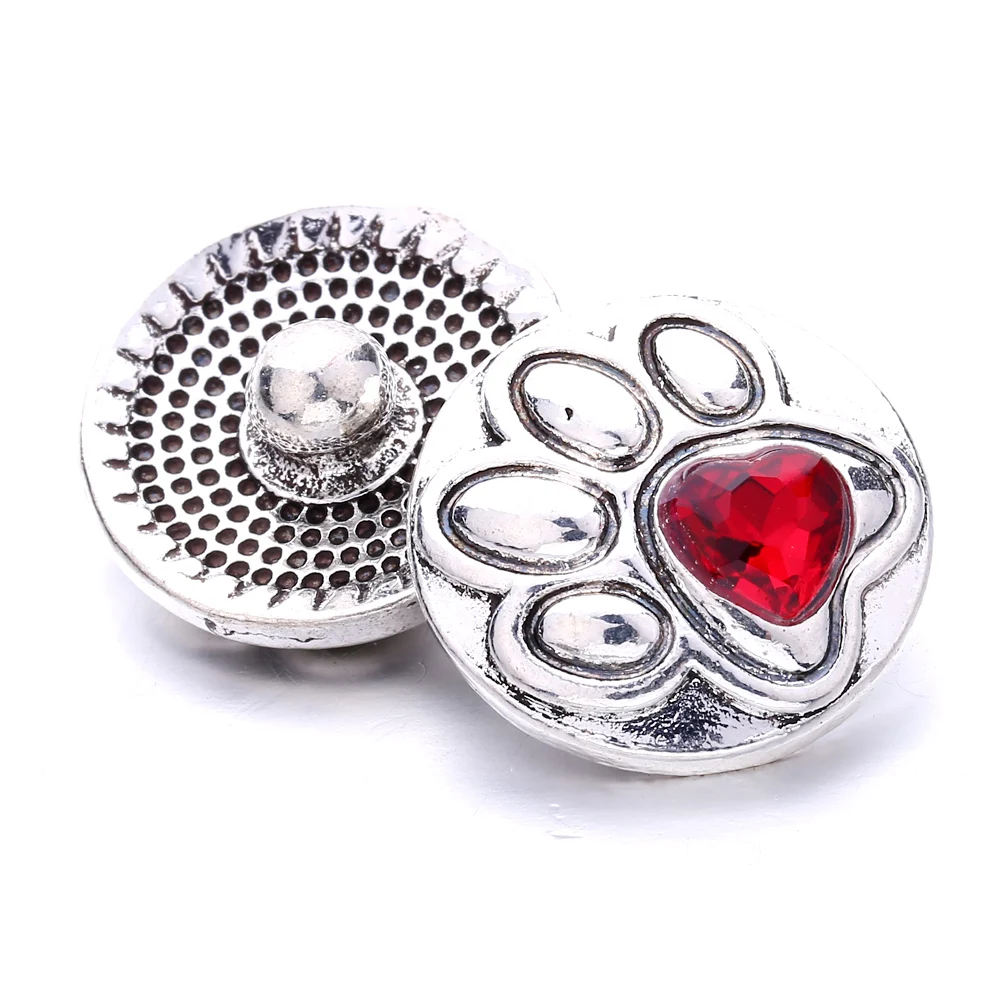 20pcs Rhinestone Footprint 18-20mm Snaps Buttons Fit Necklace Bangle Bracelets Snaps Jewelry