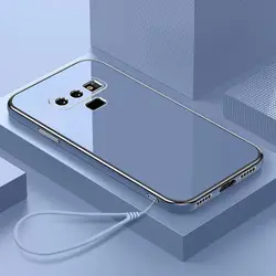 Luxury Square Plating Shockproof Silicone Phone Case - Premium Back Cover for Galaxy Note9 (Gs6D grey)