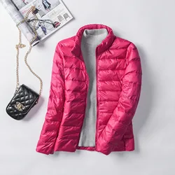 Women's Ultralight Purple Packable Down Jacket - Waterproof, Windproof, and Warm Winter Coat - XXXL (Rose red)